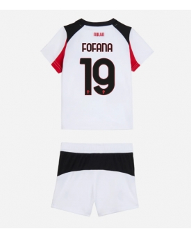 Billige Fotballdrakt AC Milan Youssouf Fofana #19 Replika Bortedraktsett Barn 2025-26 Kortermet (med bukser)